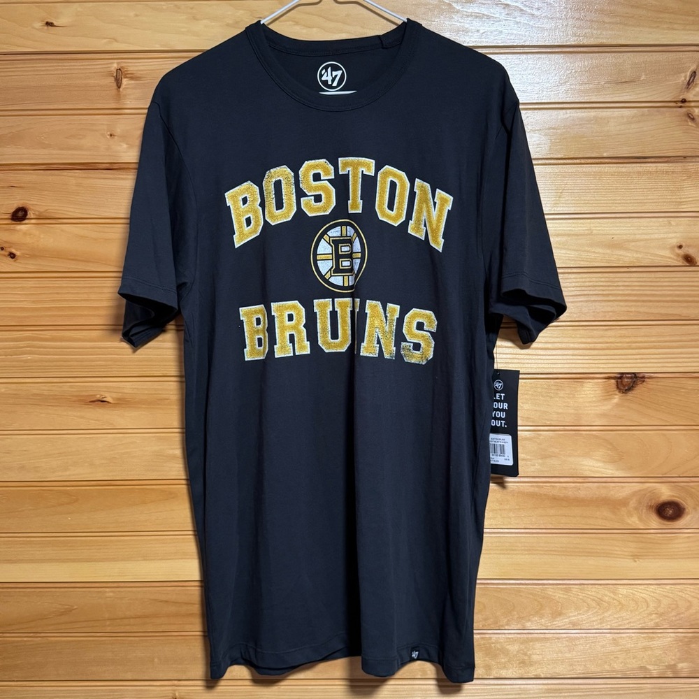 ‘47 Boston Bruins Black and Yellow Tee NWT Size Medium